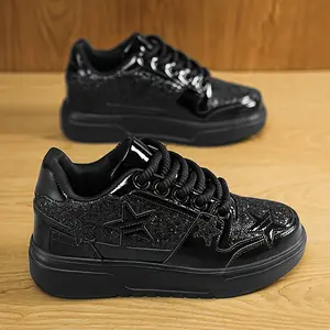 Brand oein New Light Luxury High-end Casual Board Shoes for Men and Women European Style Golden Rhinestone White Shoes Fashionable Spiritual Young for Man's Trendy Shoes