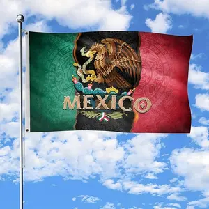 Mexico House Flags, Large Mexican Flag For Wall, Aztec  Flag 3x5ft