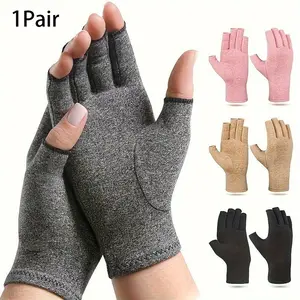 1Pair Unisex Compression Gloves for All Day Comfort - Providing Advanced Support for The Wrist - Carpal Tunnel - Fingerless, Thumb Support - Order A Size Up for Optimal Fit