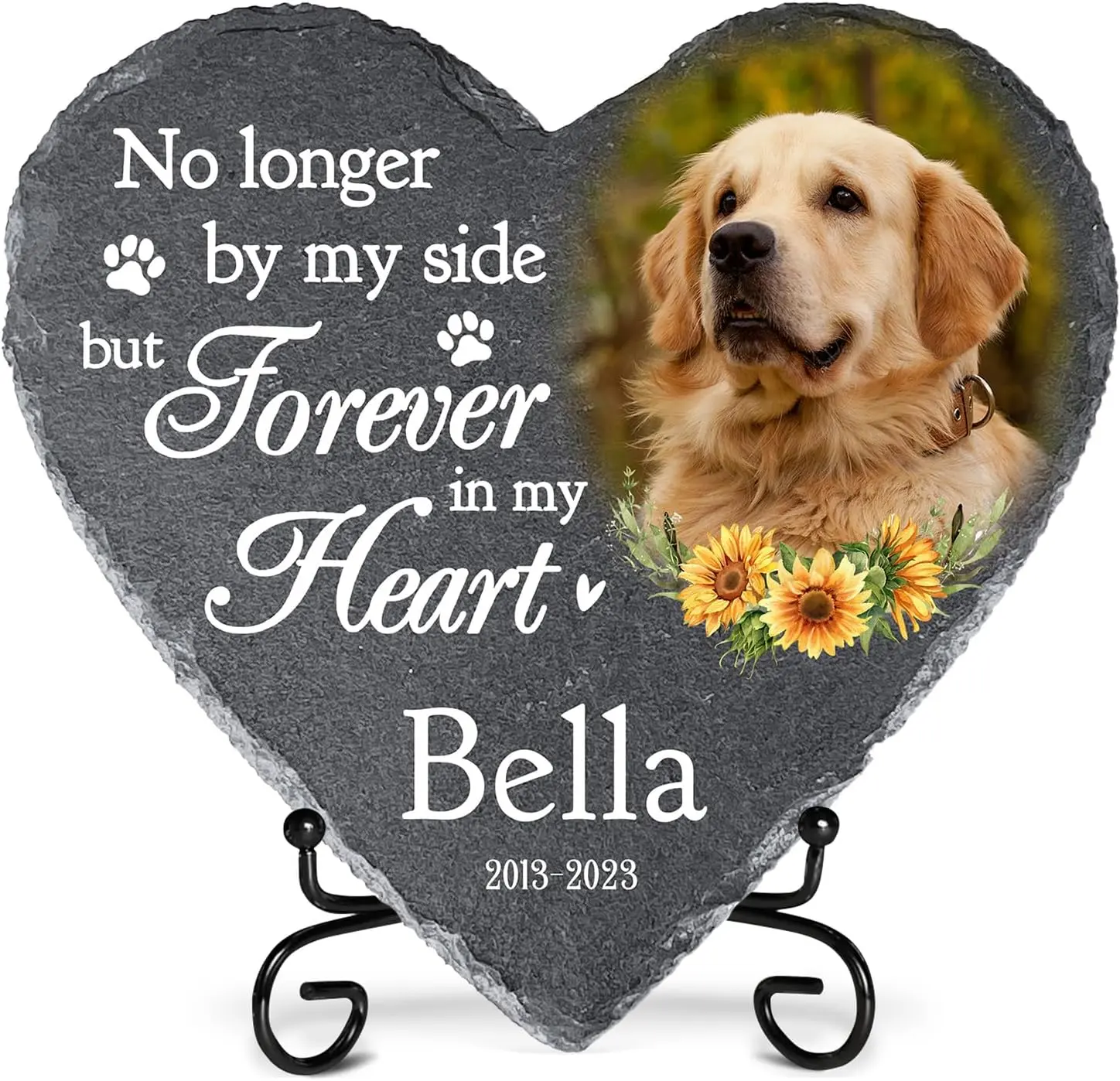 Personalized Dog Memorial Stone – Custom Pet Memorial Gifts for Loss of Dog, Sympathy Gift for Dog Lovers, Pet Grave Marker Headstone, Cemetery Decor for Dogs & Cats