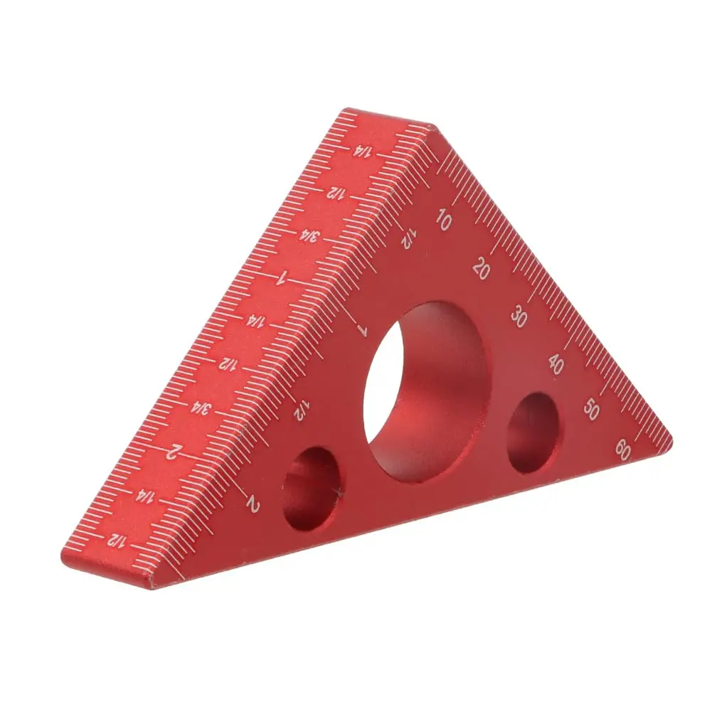 45/90  Layout Thickened Triangle Ruler,Imperial and Metric Scales Isosceles Right Triangular high-Precision Measuring Ruler,Square Measuring Tool for Woodworking,MG-045R