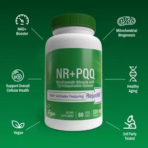 Thru Nutrition NR+PQQ for Energy & Anti-Aging 300mg NR + 20mg PQQ NAD+ Booster Vegan 60 Caps Antioxidant Supplement