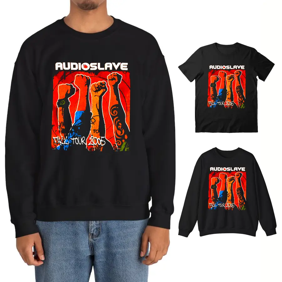 Rare AUDIOSLAVE Tour 2005 Collection T-Shirt Men's Sweatshirt, Gift For Fan, Casual Cotton Fabric Menswear T-Shirt