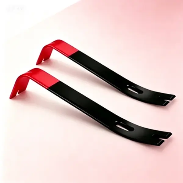 2-Pack Carbon Steel Crowbar Set, 12-Inch Flat Nail Puller for Prying Lifting Scraping, Rust-Resistant Forged Design, Heavy-Duty Multi-Purpose Hand Tool for Construction Demolition Work, Reusable Home Repair Equipment