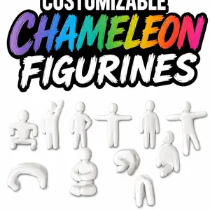 Customizable chameleon figurines