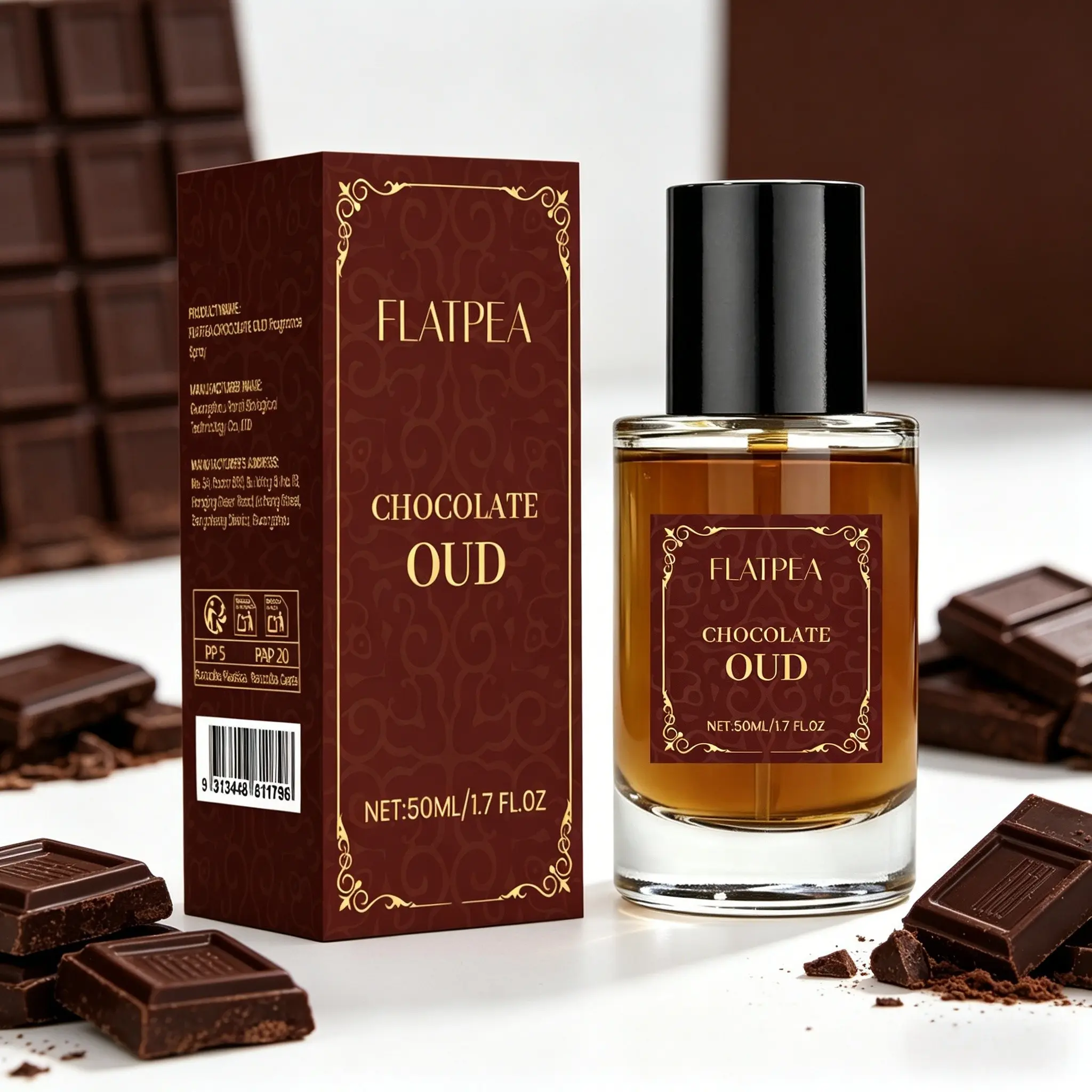 50ML Chocolate Scented Perfume, Choco Musk, High Concentration Elegant Oriental Woody Fragrance, Woody Scent, Long-Lasting, Unisex, Ideal for Dates