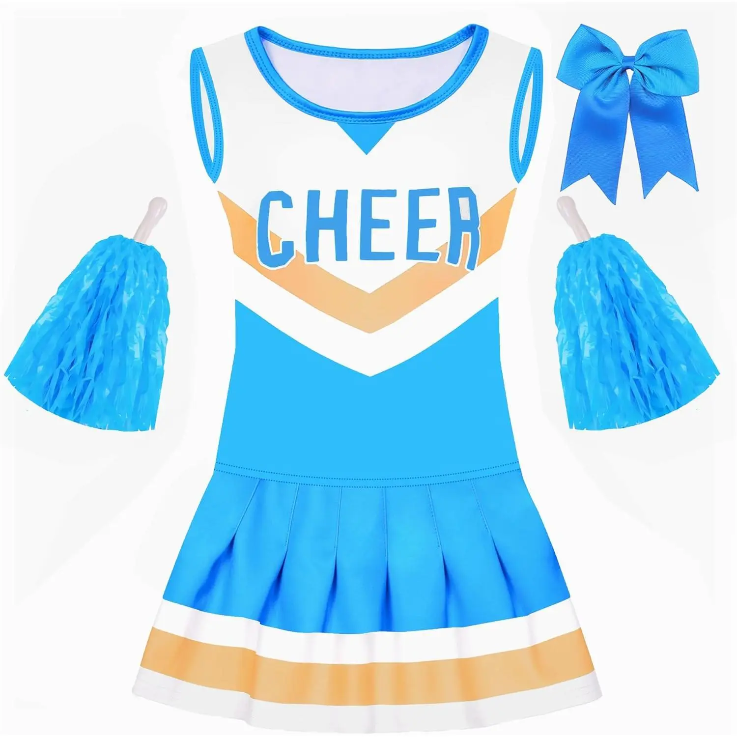 X-CPA10 Ice Blue Cheerleader Costume for Girls Cheerleading Outfit for kids  Cheer Up Halloween Cosplay Birthday Gifts - TikTok Shop