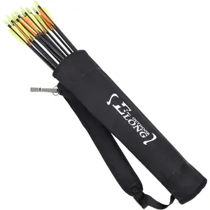 Archery  and  Quiver for Arrows - Black Arrow Quiver for  and Adults - Adjustable Arrow Holder with a Padded Strap and Belt Clip - Archery Accessories for Field and Practice