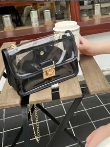 Women's Transparent PVC Backpack, Zipper Closure, Accents, Practical Pockets, Lightweight Durable Soft Shell, Ideal for Concerts, Sports, Daily Use