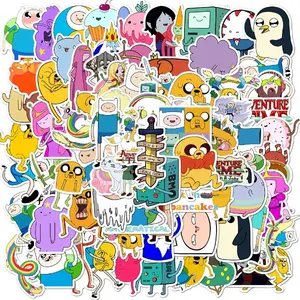 100Pcs Multicolor Cartoon Adventure Time Stickers, Waterproof Collectibles for DIY Scrapbooking, Phone, Luggage, Skateboard, Vintage Rococo Book Decals