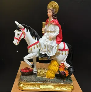 Santa Barbara on a horse statue 12 inch