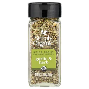 Simply Organic Spice Right Everyday Blends, Garlic & Herb, 2 oz (56 g)