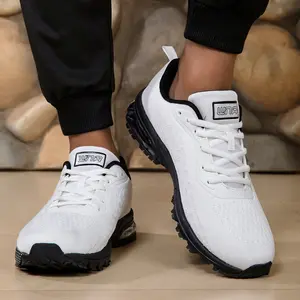 Bemiro Shoes Men’s lightweight sneakers for all seasons, comfortable and stylish lace-up sports shoes, mesh breathable and odor-resistant outdoor casual shoes, shock-absorbing soft-soled rope skipping fitness shoes non-slip rubber soles footwear for gym