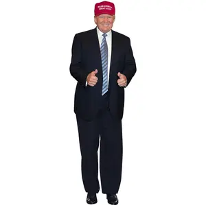 Engraving Donald Trump Stand Up | Cardboard Cutout | 6 feet Life Size Standee Picture Poster Photo Print of President | Thumb Up