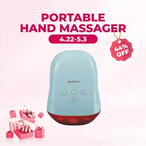 [mothersdaygift] CINCOM Portable Hand Massager (BLUE), Cordless, with Comfort Heat and Gentle Massage, Adjustable Settings, Auto-Off Feature, Rechargeable, Perfect for Daily Relaxation, Ideal Gift
