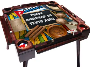 Mesa de Dominó Profesional con Diseño  de Cuba –Cubana – Estilo Moderno, Plegable y Resistente