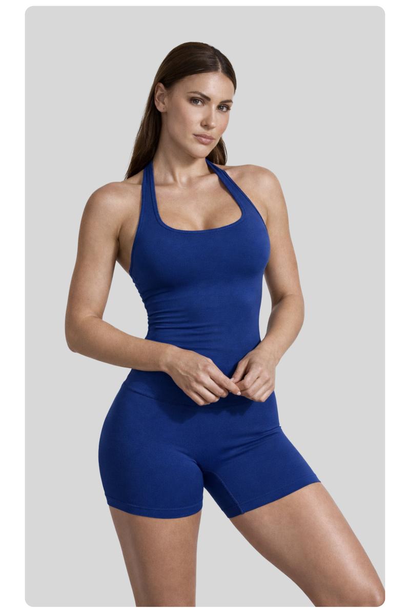 Coral Canton Halter Top & Impact Short Set