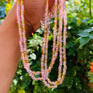 Waist Bead pink + gold