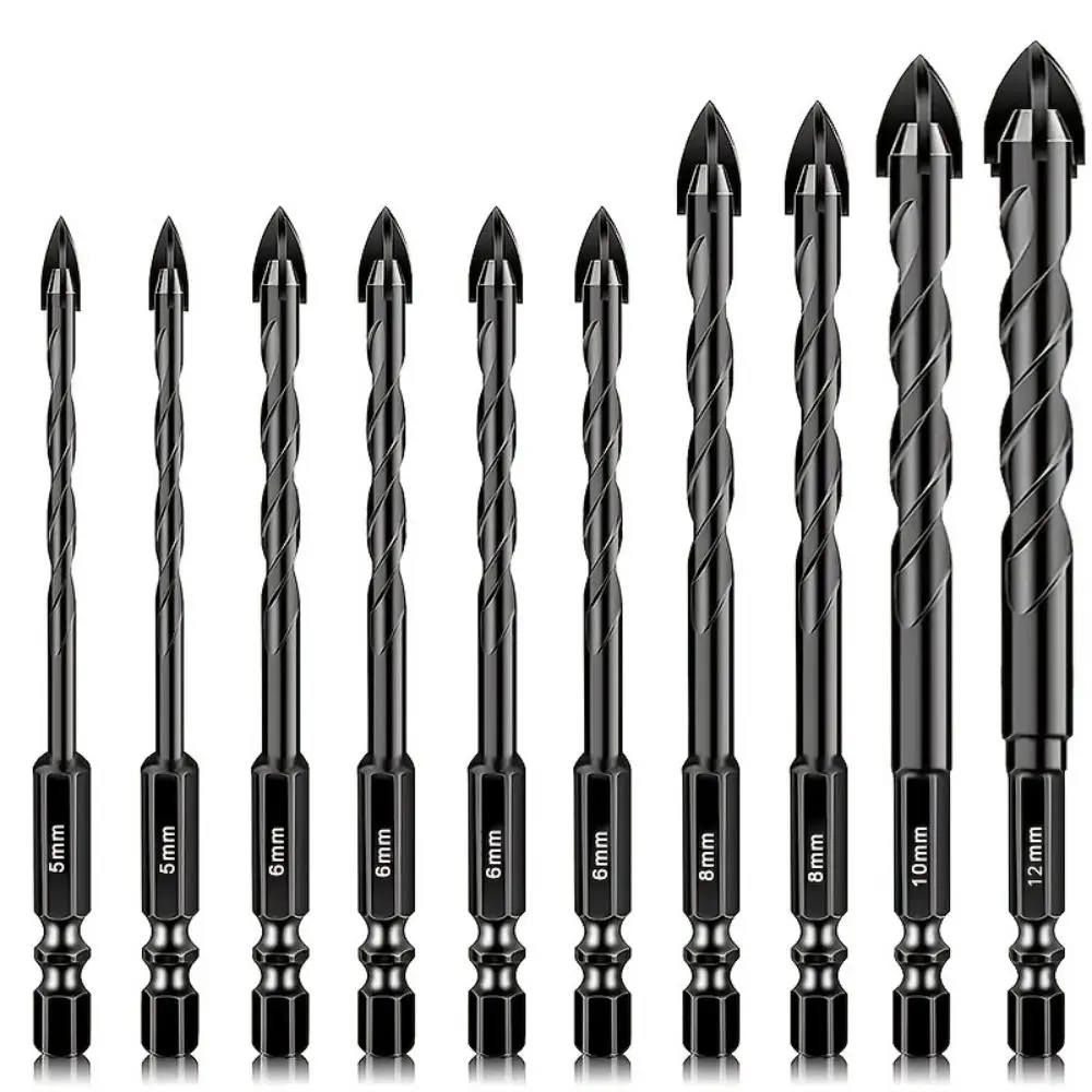 Masonry Drill Bit Set, Concrete Drill Bit Set for Tile, Brick, Glass, Plastic and Wood, Tungsten Carbide Tip for Ceramic Tile, Wall Mirror, Paver on C
