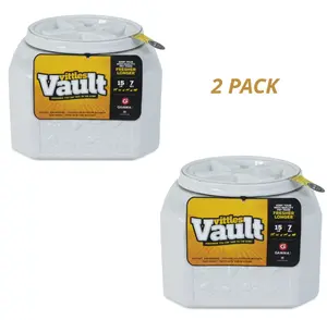 2 PACK Gamma2 Vittles Vault Outback Pawprint Plastic Dry Pet Food Storage Container for Dogs, Gray, 15 Pound Capacity, food storage container, dog food storage bin, pet food bin