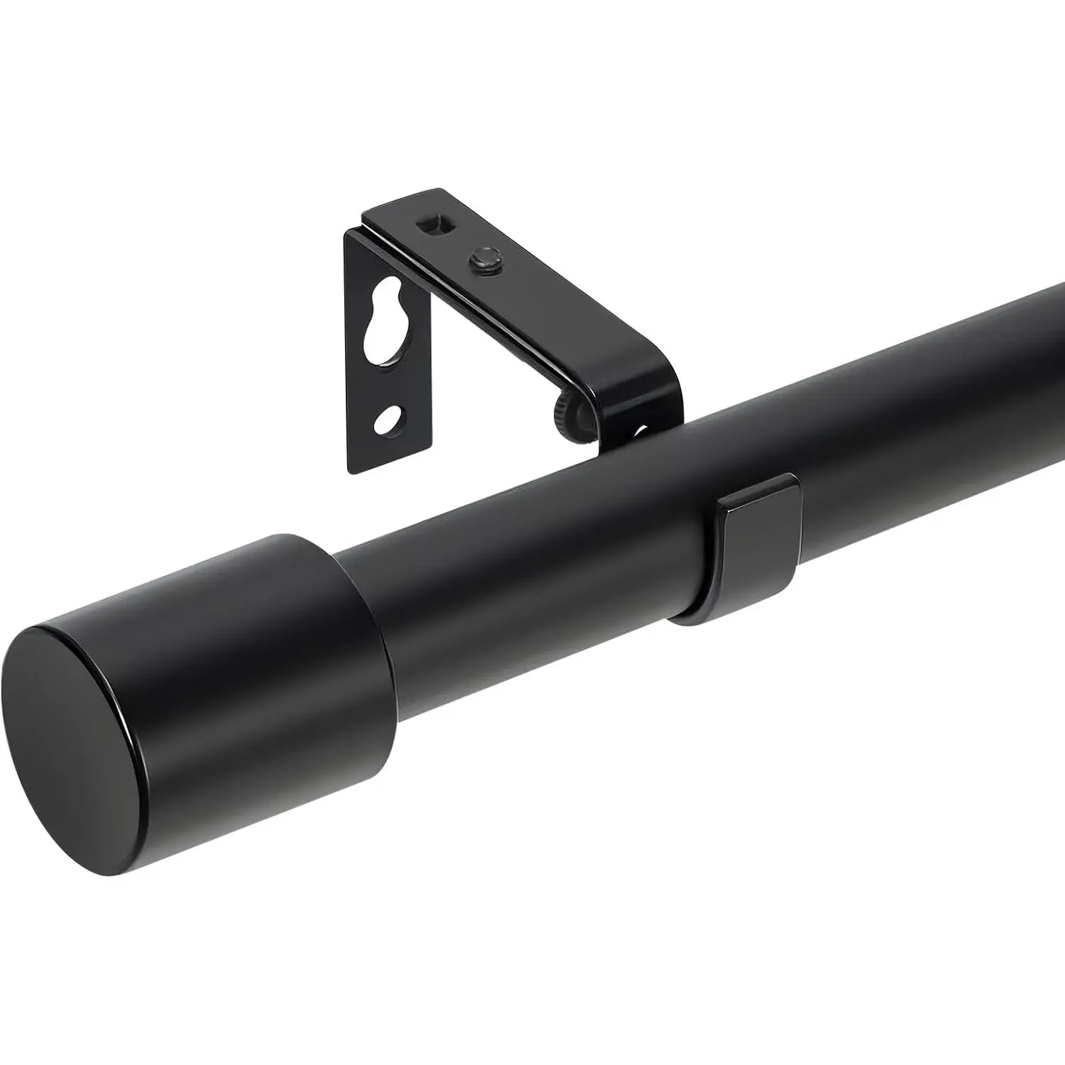 Extra Strong 1 Inch Black Curtain Rod for Large Windows - Heavy Duty Adjustable 72 to 144 Inch Rod Set with Decorative Finials & Mounting Brackets - Bathroom, Kitchen, Bedroom