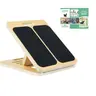 Eco Wood Portable Adjustable 4-Incline Slant Board for Adults (4.5 lbs) - Home Workout Equipment, Stretching Gear, Ankle Brace, Instructions, Yoga Curve Chair, Workout Bands, U Shaped Mat, Yoga Ball for Calf Stretch, Physical Therapy