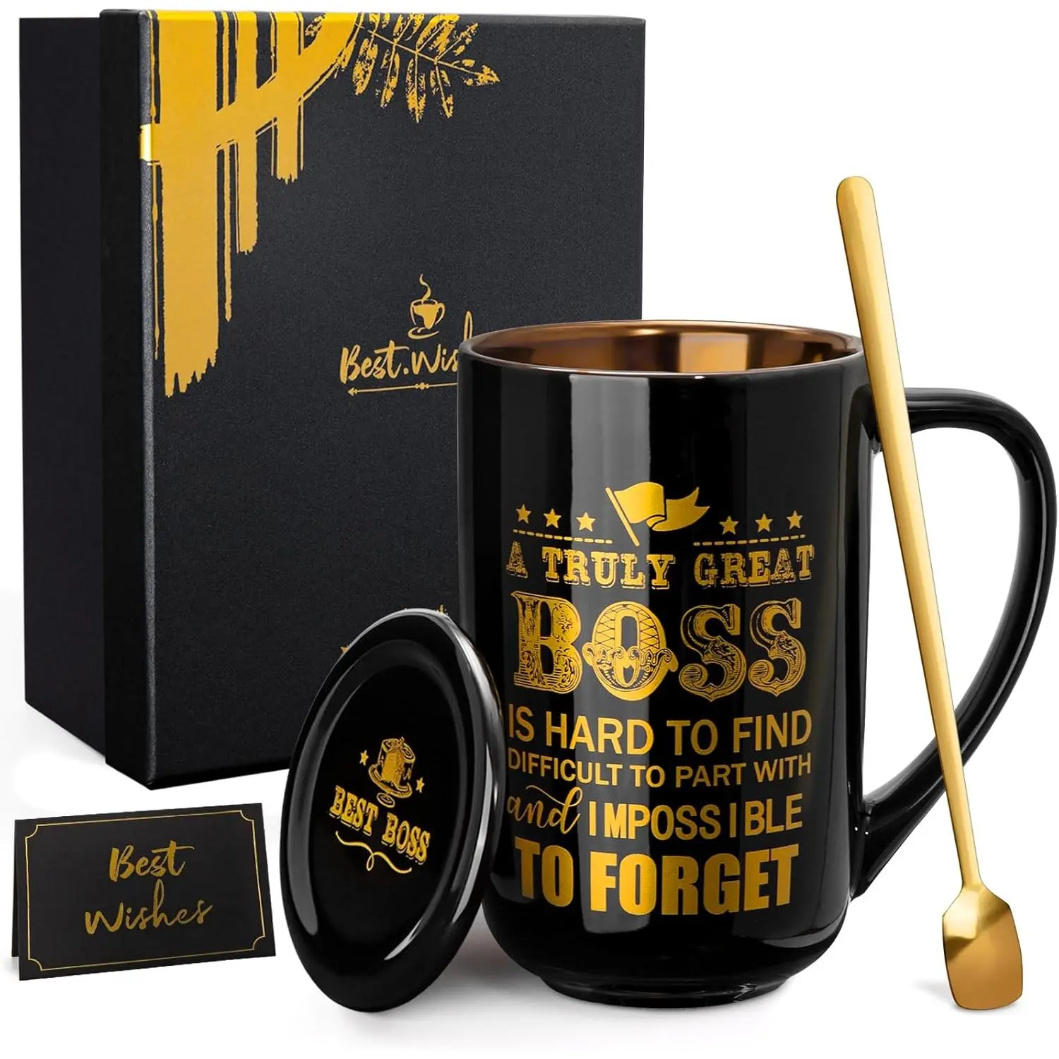 Boss Gifts -  Boss Gifts for Men, Worlds  Boss Mug, Christmas Birthday Gifts, Office Gifts for Boss, Boss Day Gifts, Gifts Ideas for Boss, Mentor, Leader,Large Porcelain Boss Coffee Mug 18 Oz