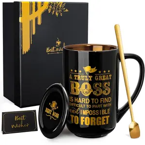 Boss Gifts -  Boss Gifts for Men, Worlds  Boss Mug, Christmas Birthday Gifts, Office Gifts for Boss, Boss Day Gifts, Gifts Ideas for Boss, Mentor, Leader,Large Porcelain Boss Coffee Mug 18 Oz