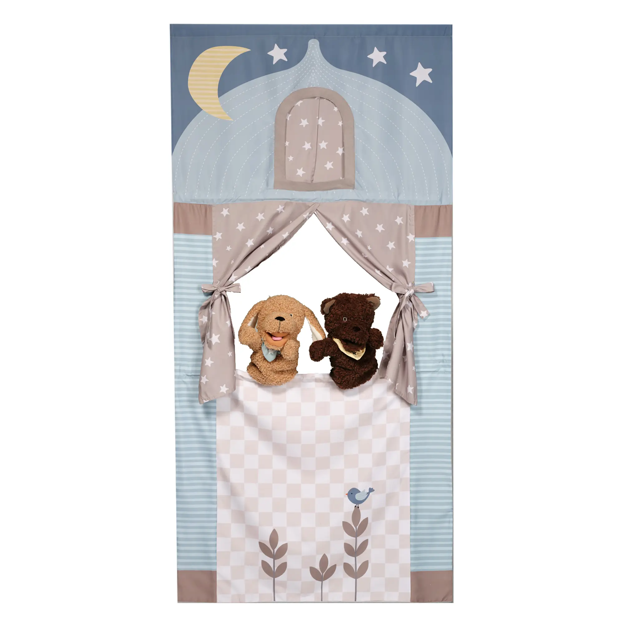 Lambs & Ivy Doorway Puppet Theater Developmental Toy with 2 Luxury Hand Puppets
