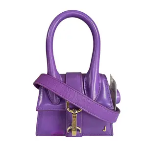 Pre-owned jacquemus Leather Crossbody Bags Mini Le Chiquito Montagne Moyen GHW Padded Shoulder Top Handle Purse
