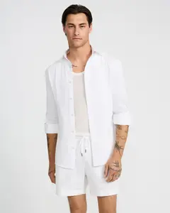 Express Men's 6" Linen-blend Drawstring Elastic Waist Short