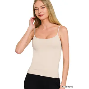 Zenana Double Layered Round Neck Spaghetti Cami