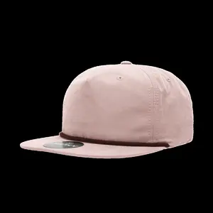 212 MAIN Unisex Adjustable Snapback Hat - 5-Panel High-Profile Relaxed Cotton Blend Rope Soft Dome Cap, Flat Visor, Peach & Maroon, 1 Size Fits Most, Casual Retro Dog & Cat Hat