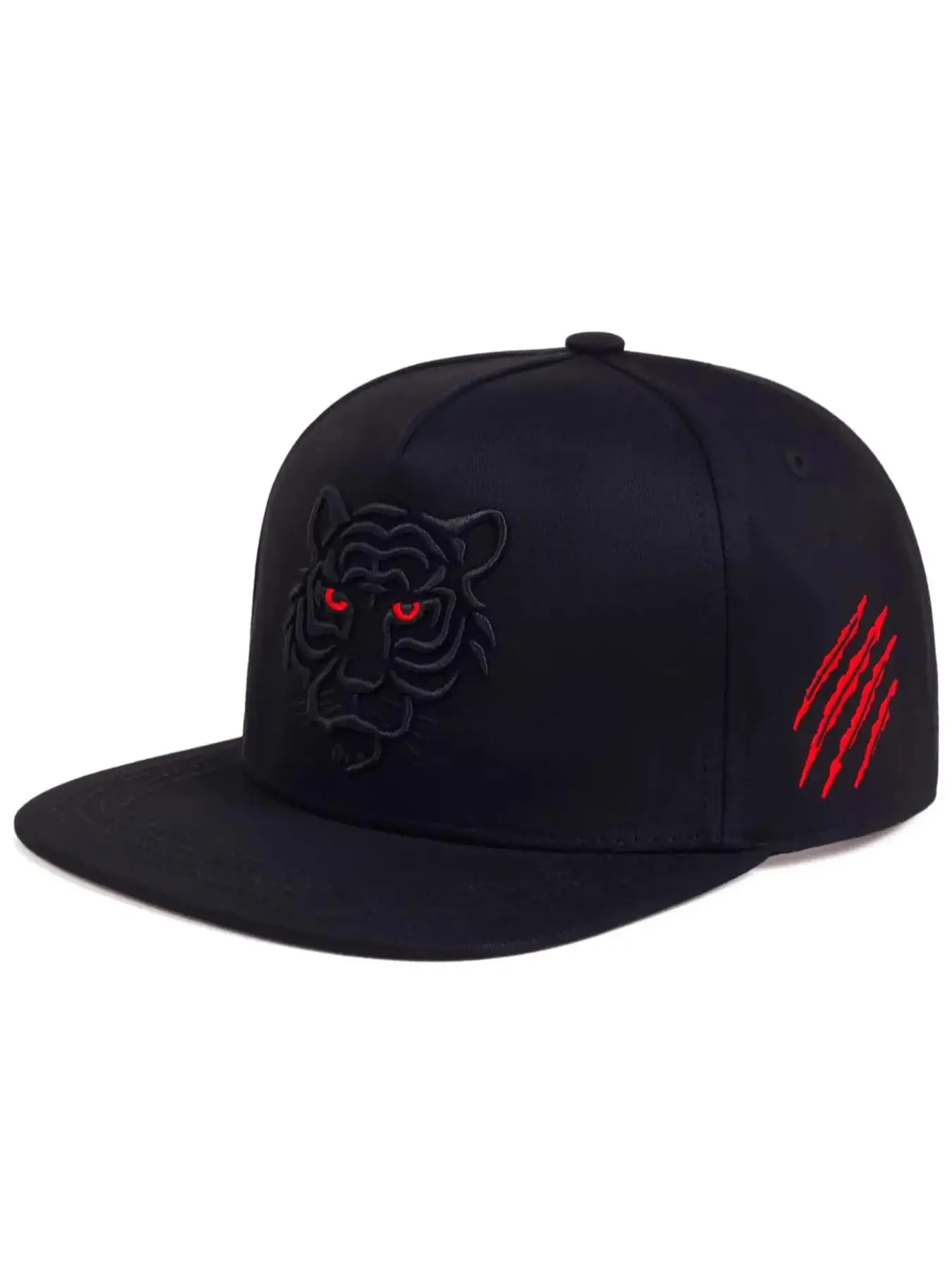 Unisex Street Style Tiger Embroidering Snapback Hat, Trendy Casual Flat Peak Baseball Cap, Fashionable Hat for Outdoor Activities for Daily Decoration