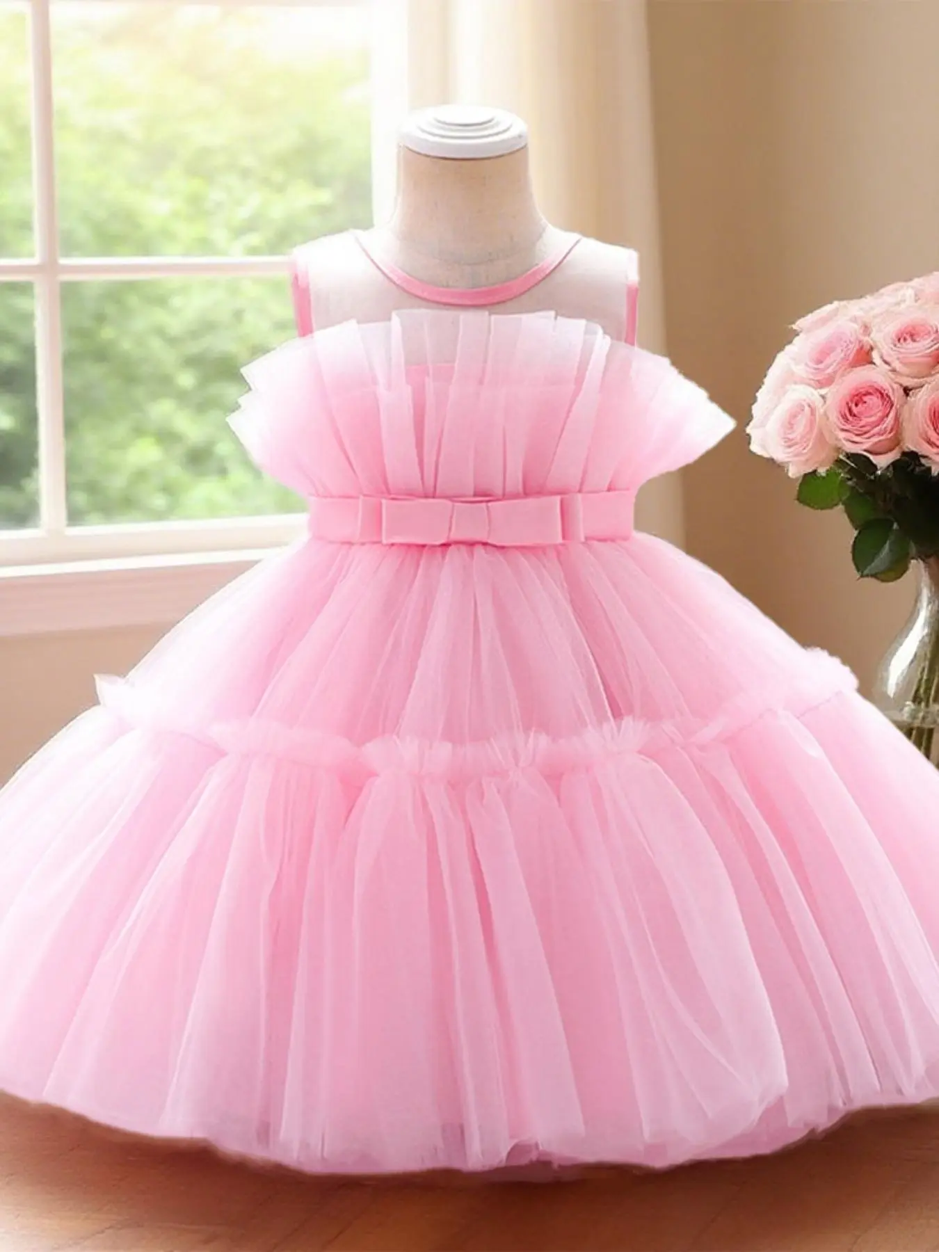 barbie birthday cake dress Girls Sleeveless Fluffy Birthday Dress Princess Dress