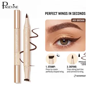 2-in-1 Winged Eyeliner Stamp Pen, Dual End Waterproof Cat Eye Eyeliner for Perfect Wings, Smudge Proof Long Lasting Eye Makeup for Beginners.