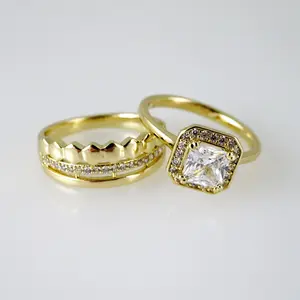 Wedding Rings – Anillo de Compromiso – Zircon – 14K Real Color