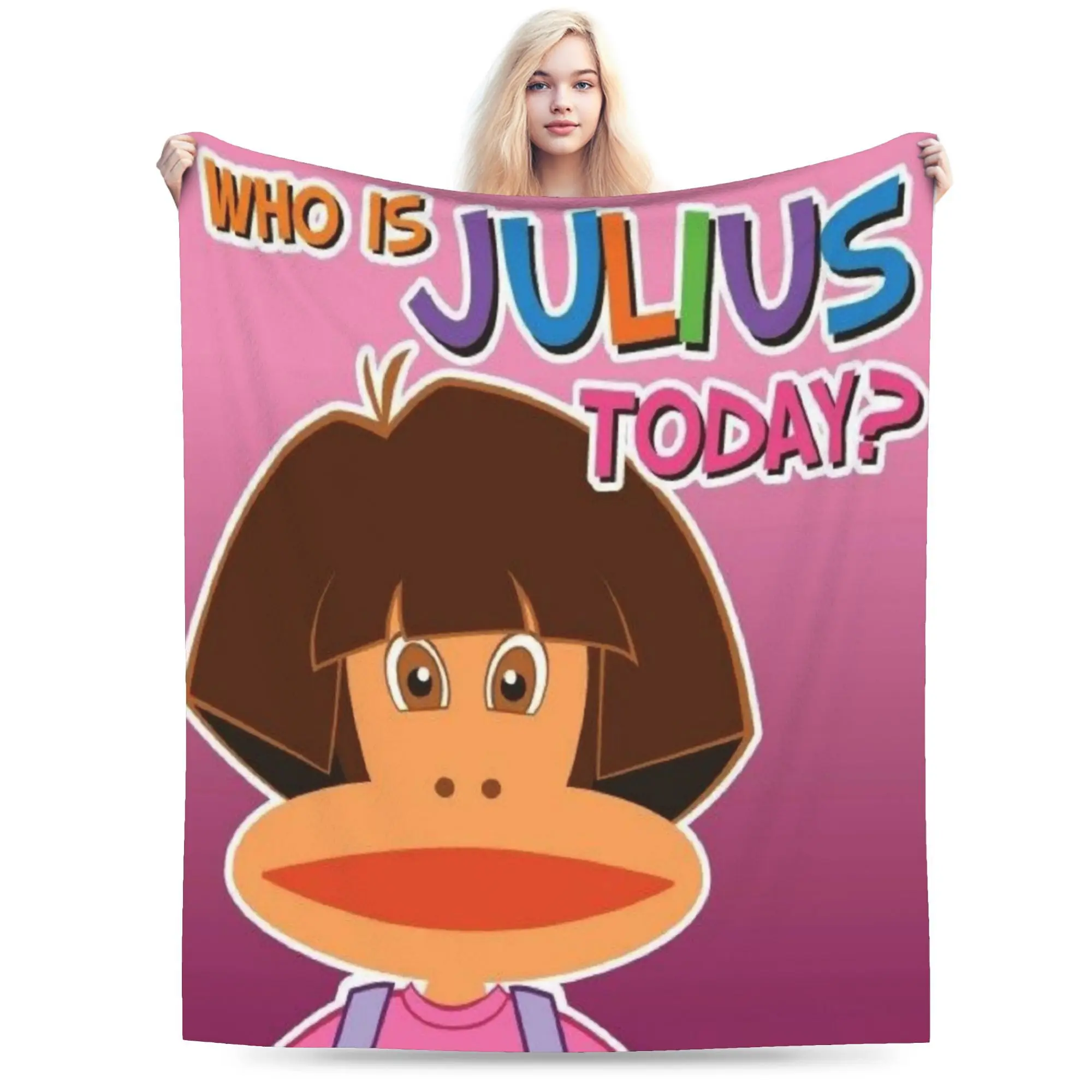 Monkey Dora themed flannel blanket - warm and comfortable, suitable for all seasons, modern design, ideal for naps, relaxation or home decoration