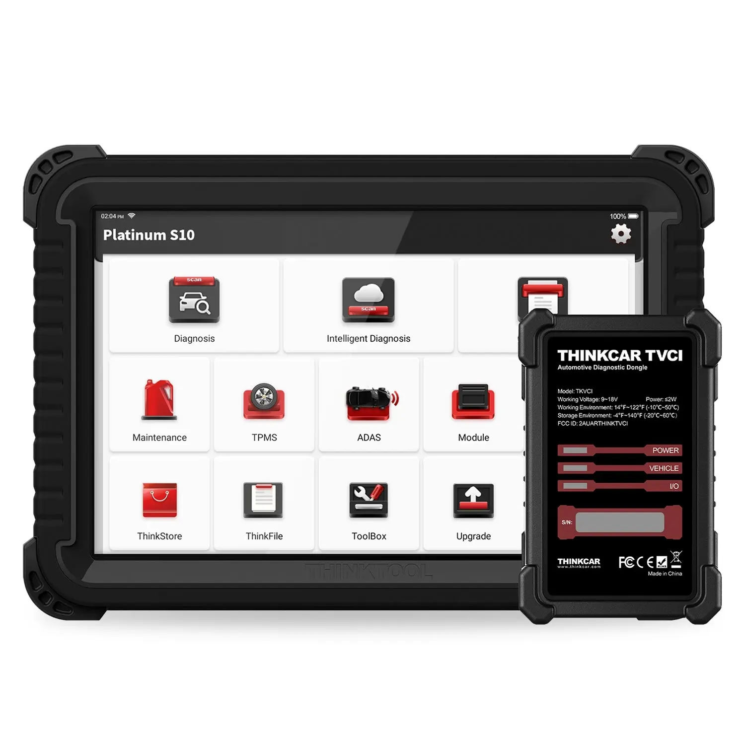 ThinkCar Platinum S10 CAN FD - 10" Comprehensive Vehicle Diagnostic Scanner OBD2 Car Code Reader Tool with 41 Reset Functions
