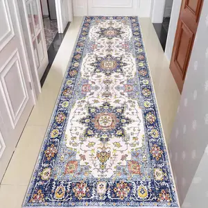 2x8 ft (Boho Blue) Hallway Runner Rug Washable  Non Slip Carpet Runners for Hallways Entryway Kitchen Laundry Room Bathroom