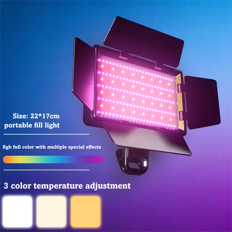2026 New RGB Rechargeable Pocket Fill Light with Phone Clip – 2000mAh 7W High Power, 3200K-6500K Adjustable, 20 Light Modes for Live Streaming & Video