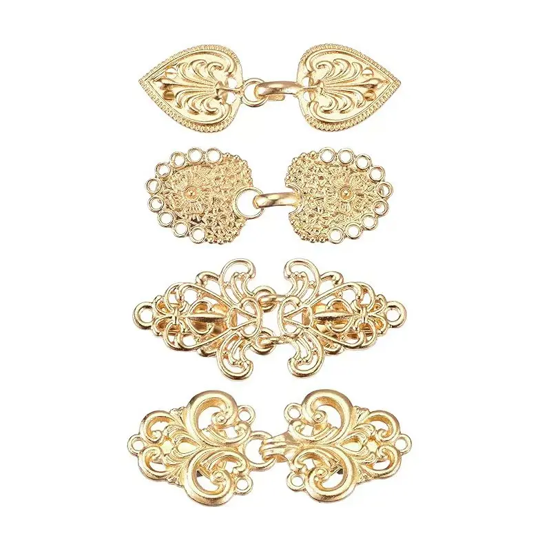 Female 4-Pack Elegant Sweater Cardigan Shirt Clips, Vintage Zinc Alloy Collar Clasps in 4 Styles for Wedding, Prom, Anniversary Daily Wear Essentials