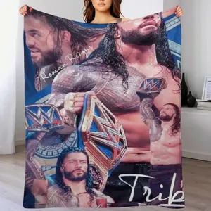 Wrestling Performance Theme Flannel Blanket Featuring Dynamic Arena Match Artwork, Soft Warm Throw Blanket For Home Decor Inspired By Competitive SportsWWE Merch,Gift For Kids,Gift For Him, Gift For Her, Wrestring Lover