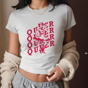 Queer Y2k Baby Tee Pride Baby Tee Femboy Clothing 90s Retro Lesbian LGBTQ