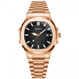 2025 Swiss Nautilus Men’s Watch – Luminous Quartz, Waterproof, Luxury Steel Strap | Casual Unisex Lifestyle, Perfect Gift for Him & Daily Outfit Square Dial Wristwatch