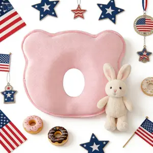 [Genuine Silicone]Soft Breathable Memory Foam Baby Pillow，Baby Nap Pillow- Soft & Breathable Memory Sponge for Correcting Flat Head & Preventing Sideways Sleeping- Machine-Washable Head & Neck Support for Travel & Outdoor Fun