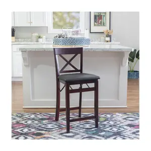Linon Home 37"H Ezra X Back Folding Counter Stool