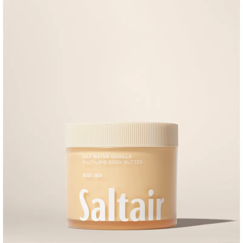 Saltair Salt Water Vanilla Body Butter – Deep Moisture Cream with Ceramides, Coconut & Sea Buckthorn Oils – 24-Hour Hydration – 10 fl oz