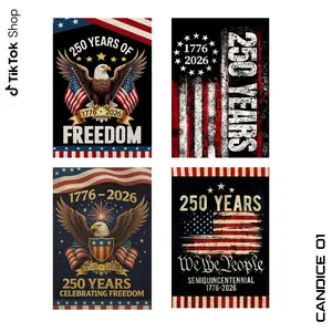 250 Anniversary Banner, American 1776-2026 Flag,  250th Anniversary The Statue of Liberty Balloons Patriotic Party