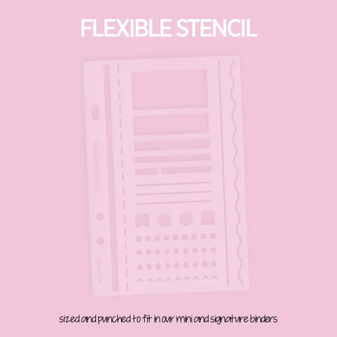 Flexible Stencil for Laurel Denise Portrait (Scout) Planner with Functional Shapes and Lines for Art & Planning